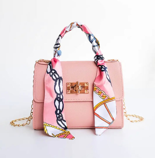 Cute Cross Body Bag With A Scarf