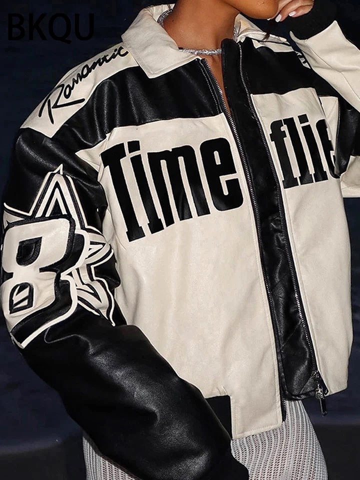 Time Flies Leather Jacket